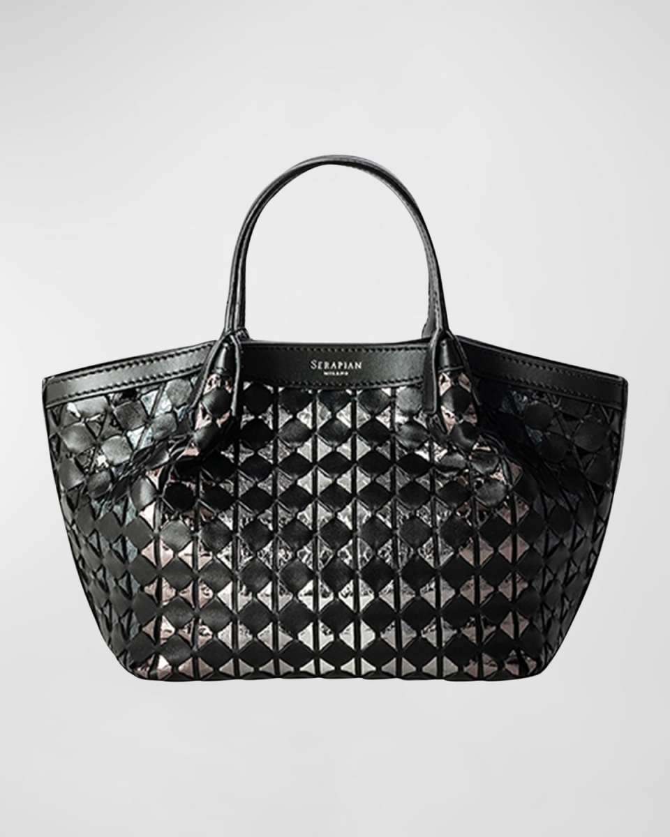 Mini Secret Mosaic Snakeskin Top-Handle Bag